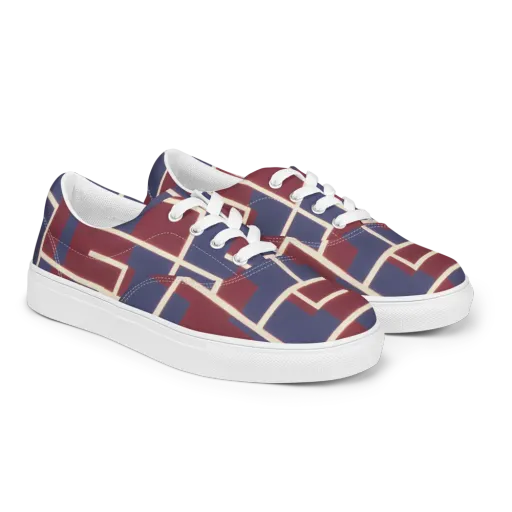 Luminous Maze on a Men's Lace-Up Canvas Shoes