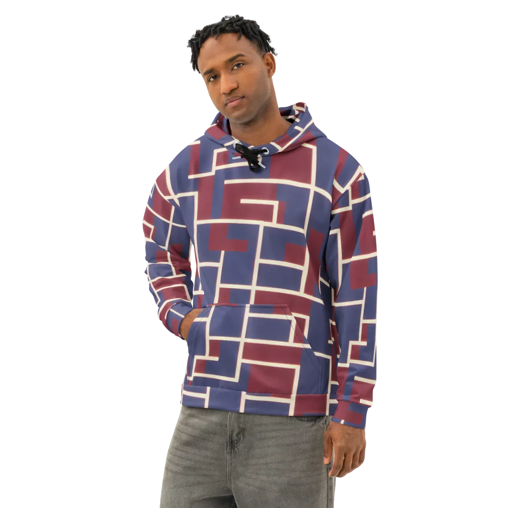Luminous Maze on Cotton Hoodie — Left Front