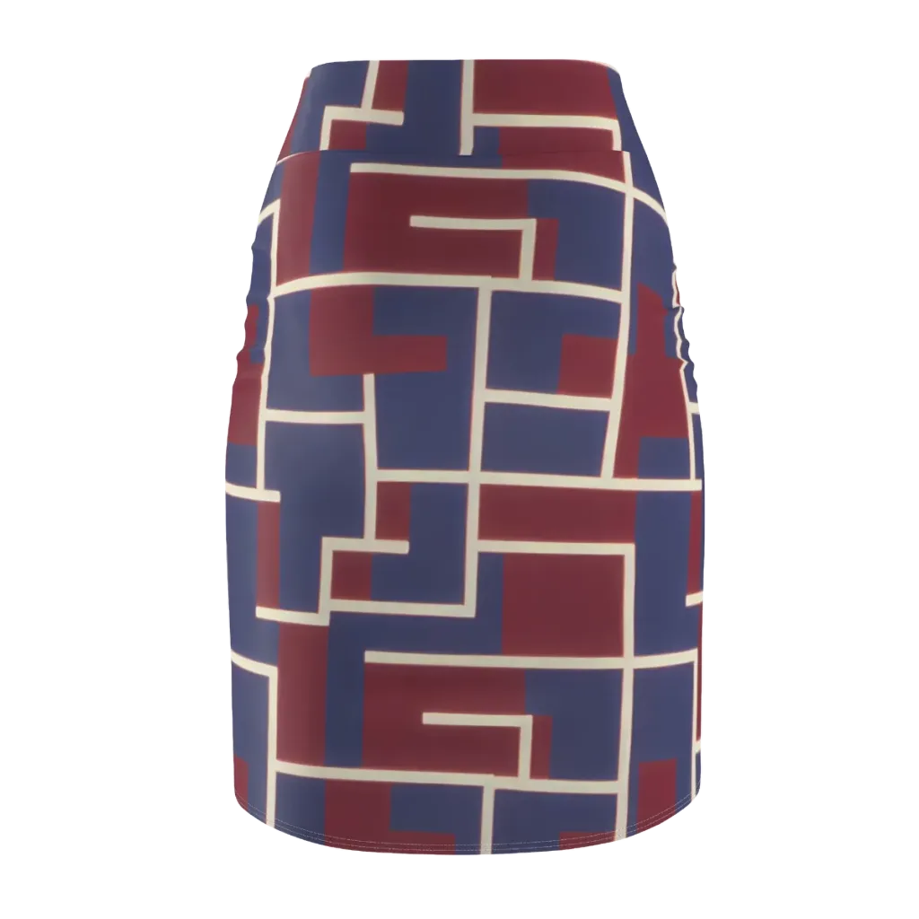 Luminous Maze on Pencil Skirt — Back