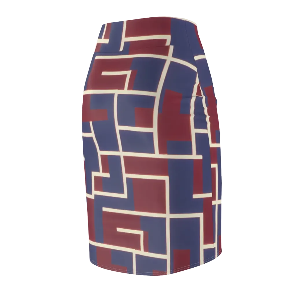 Luminous Maze on Pencil Skirt — Back Side