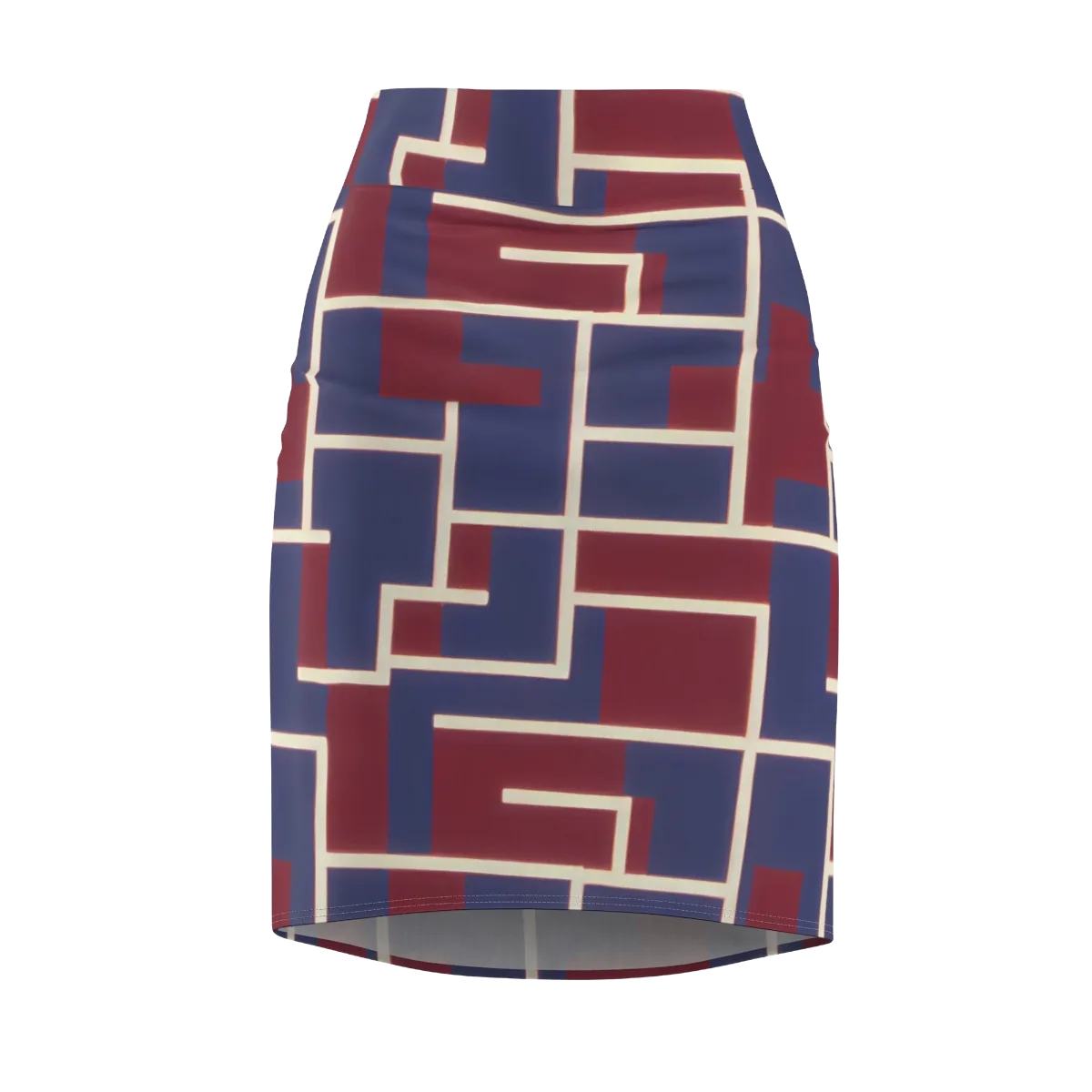 Luminous Maze on Pencil Skirt — Front