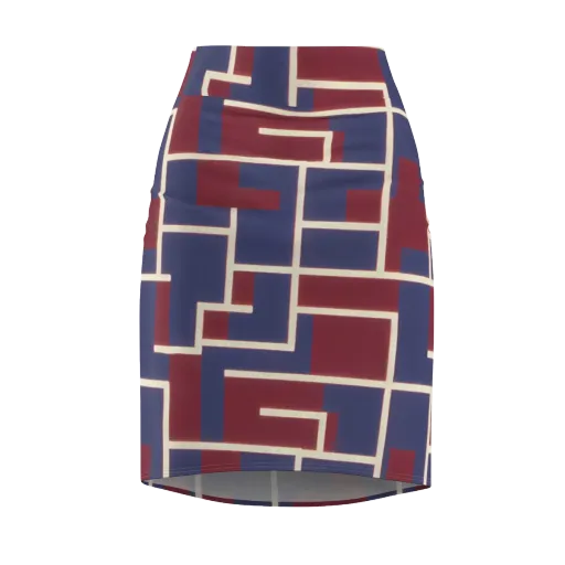 Luminous Maze on a Pencil Skirt