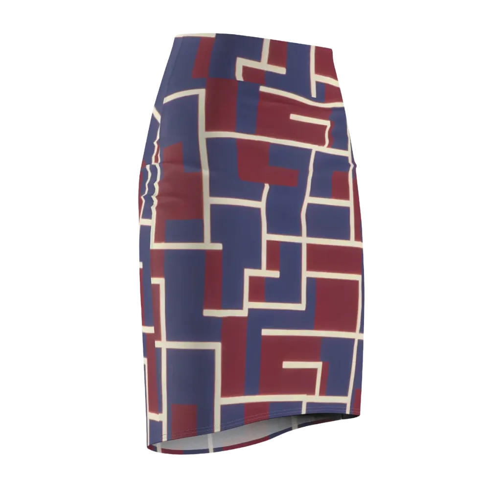 Luminous Maze on Pencil Skirt — Front Side