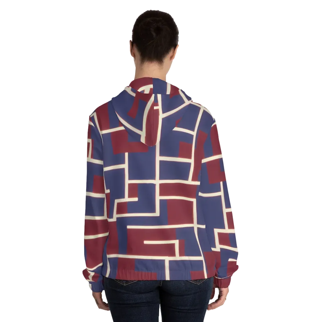 Luminous Maze on Women's Full-Zip Hoodie — Back On Person