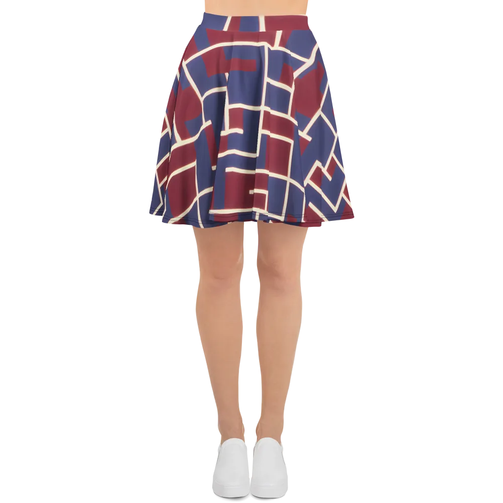 Luminous Maze on Skater Skirt — Front