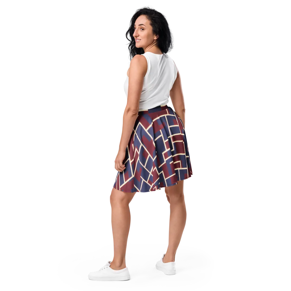 Luminous Maze on Skater Skirt — Back