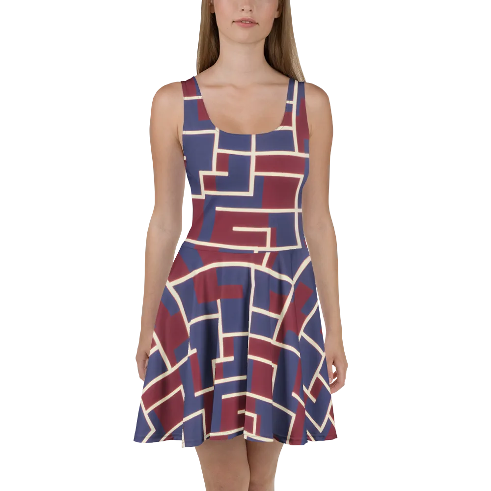 Luminous Maze on Skater Dress — Front