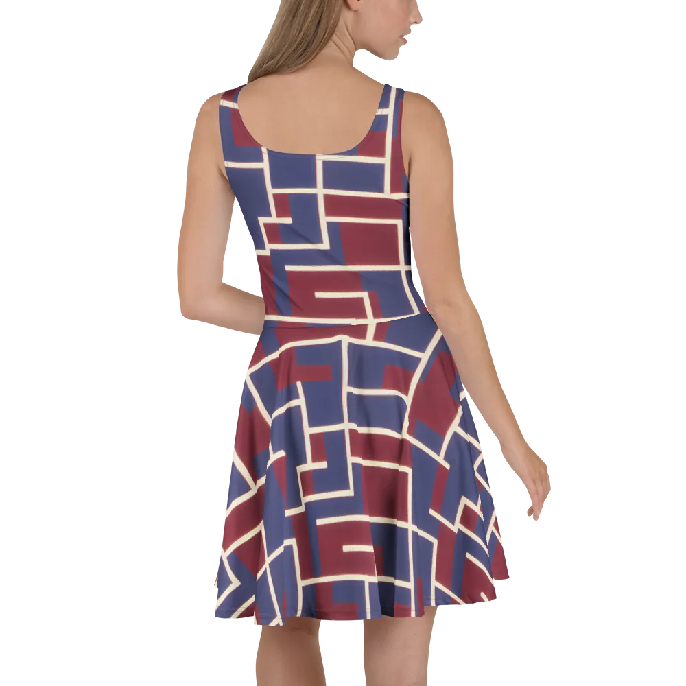 Luminous Maze on Skater Dress — Back