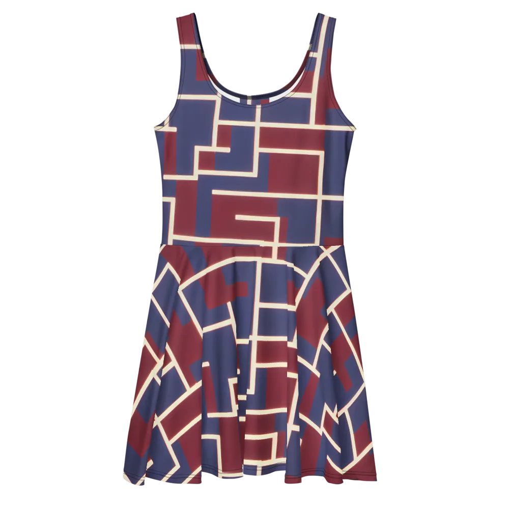 Luminous Maze on Skater Dress — Front