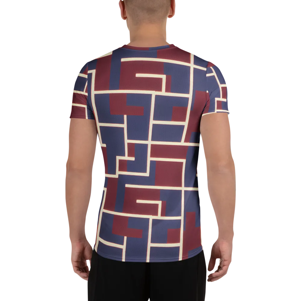 Luminous Maze on Men's Athletic T-Shirt — Back