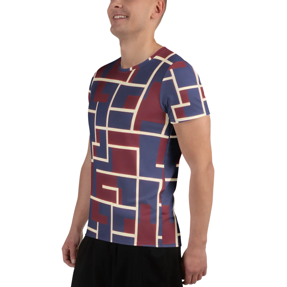 Luminous Maze on Men's Athletic T-Shirt — Left