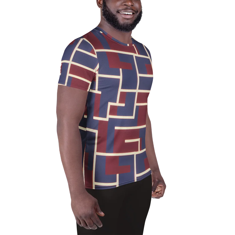 Luminous Maze on Men's Athletic T-Shirt — Right