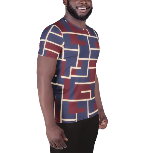 Luminous Maze on a Men's Athletic T-Shirt