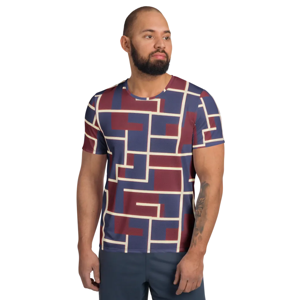 Luminous Maze on Men's Athletic T-Shirt — Front