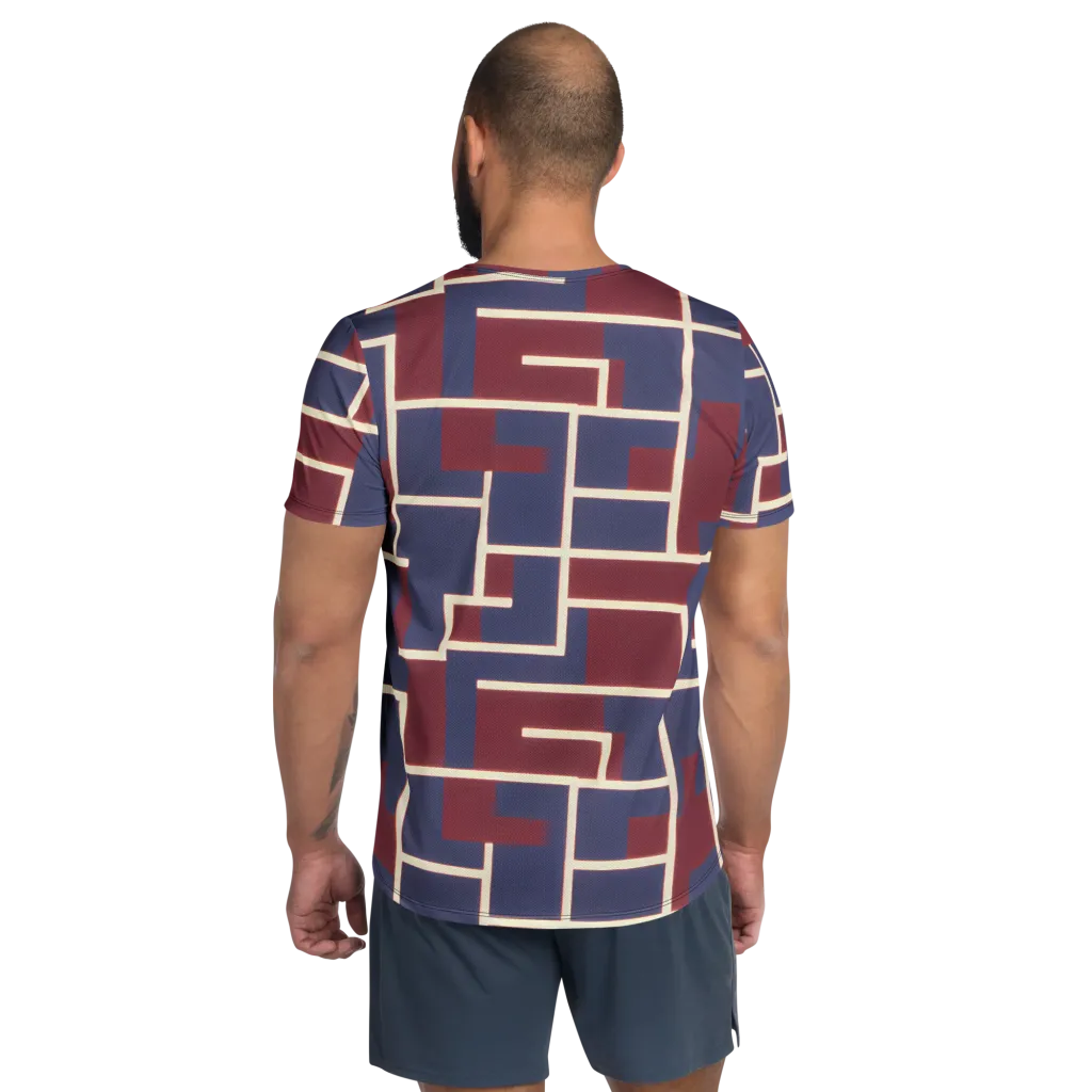 Luminous Maze on Men's Athletic T-Shirt — Back