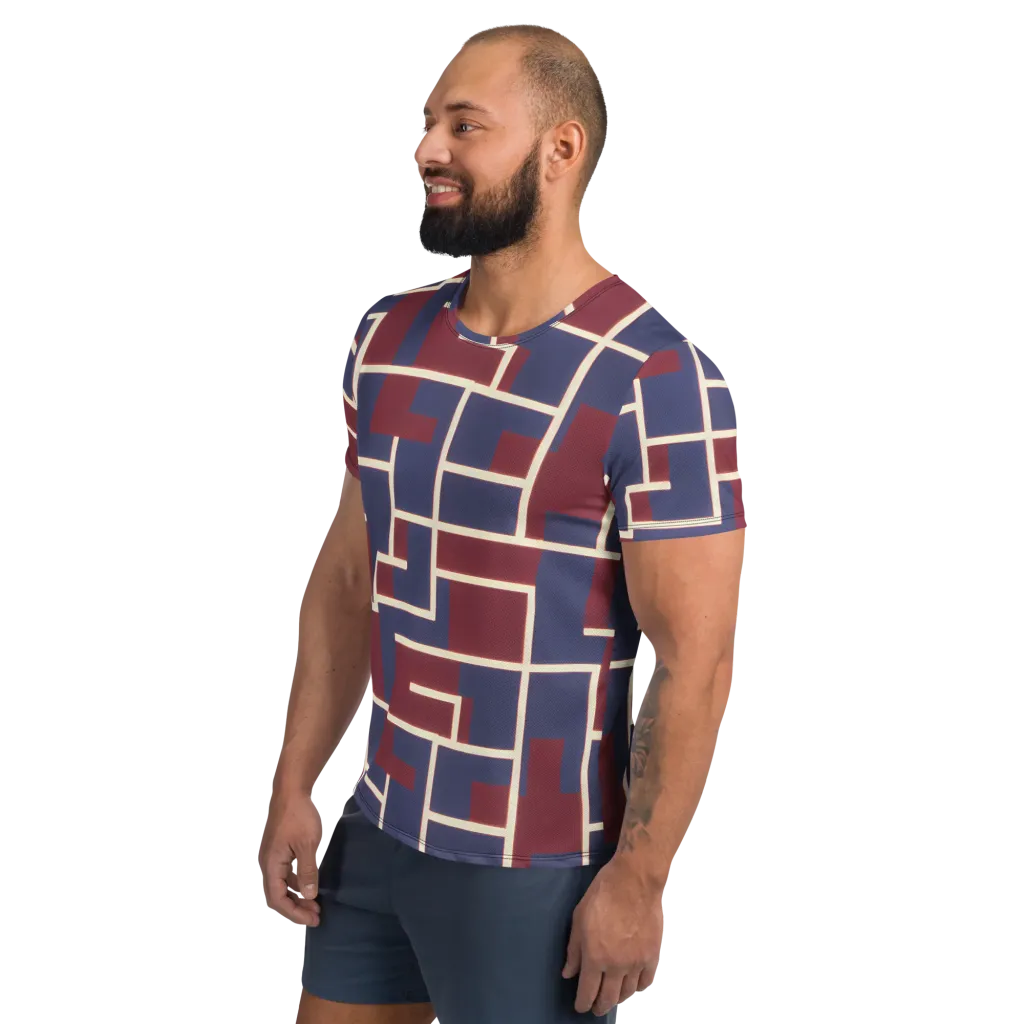 Luminous Maze on Men's Athletic T-Shirt — Left