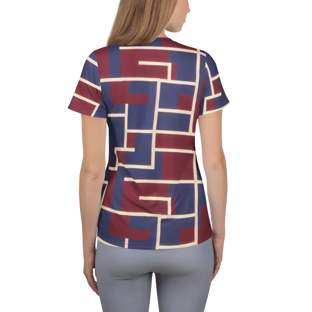 Luminous Maze on Women's Athletic T-Shirt — Back