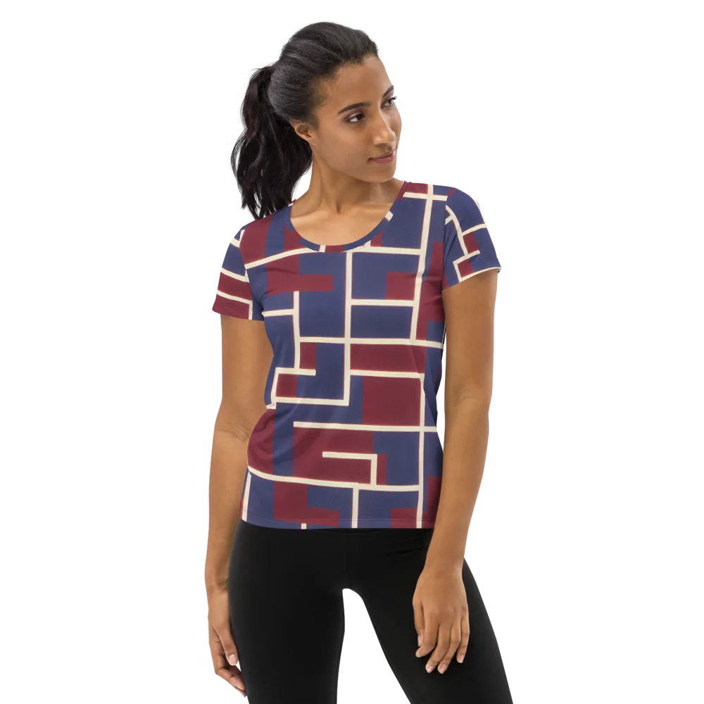 Luminous Maze on Women's Athletic T-Shirt — Front