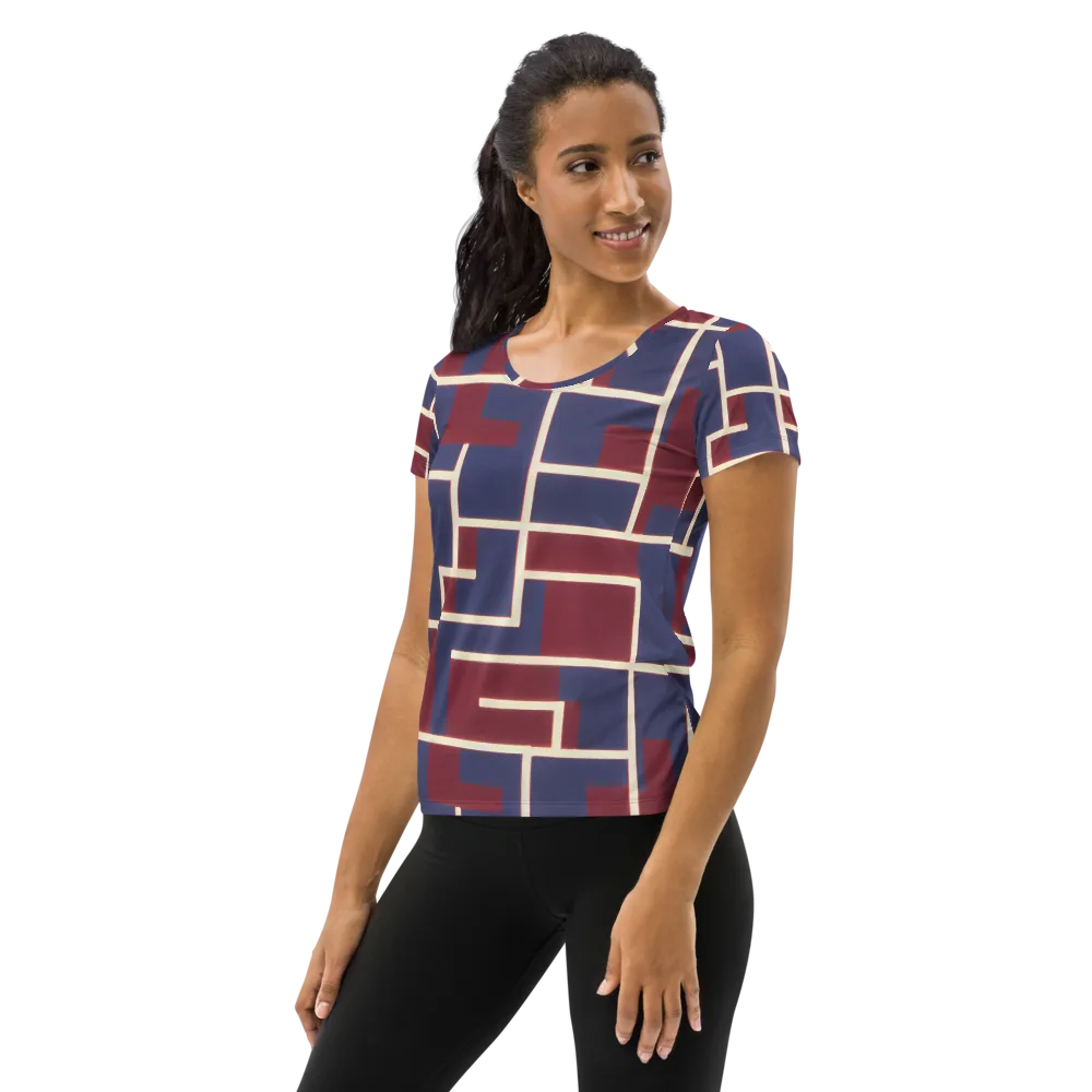 Luminous Maze on Women's Athletic T-Shirt — Left