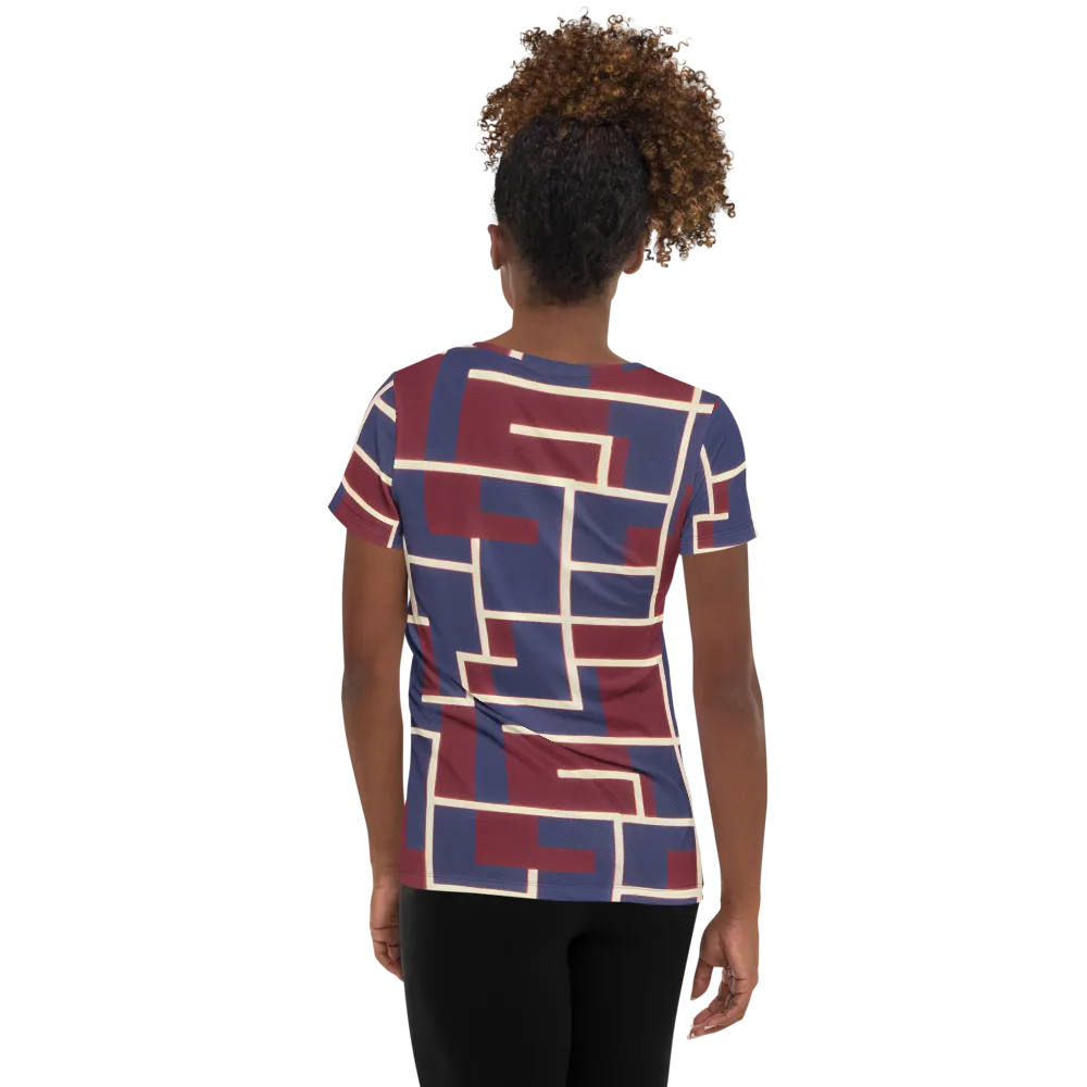 Luminous Maze on Women's Athletic T-Shirt — Back