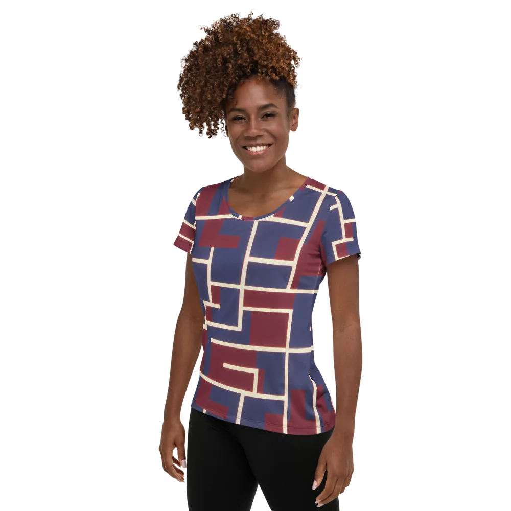 Luminous Maze on Women's Athletic T-Shirt — Left