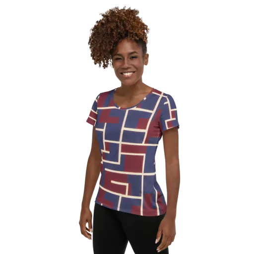Luminous Maze on a Women's Athletic T-Shirt
