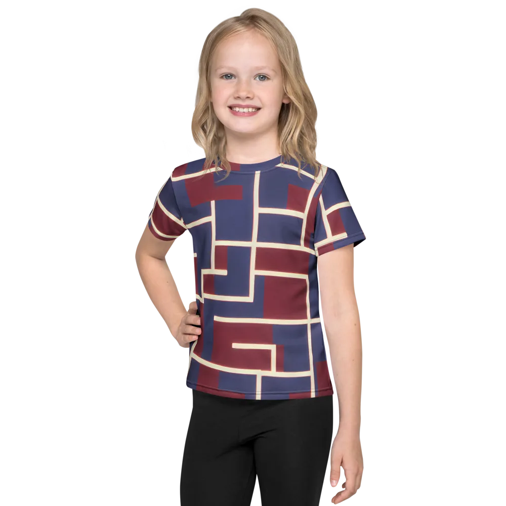 Luminous Maze on Kids Crew Neck T-Shirt — Front