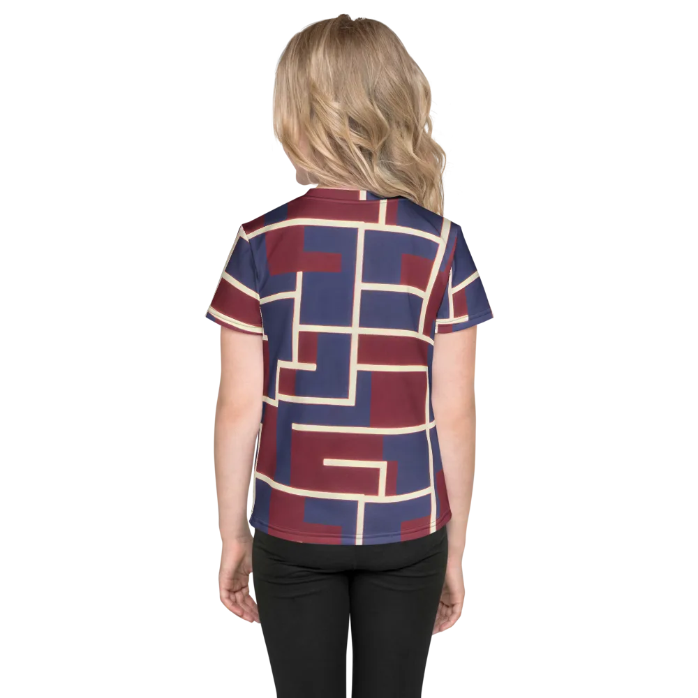 Luminous Maze on Kids Crew Neck T-Shirt — Back