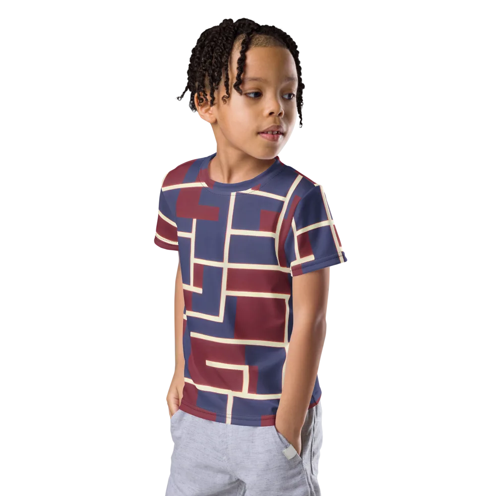 Luminous Maze on Kids Crew Neck T-Shirt — Left Front