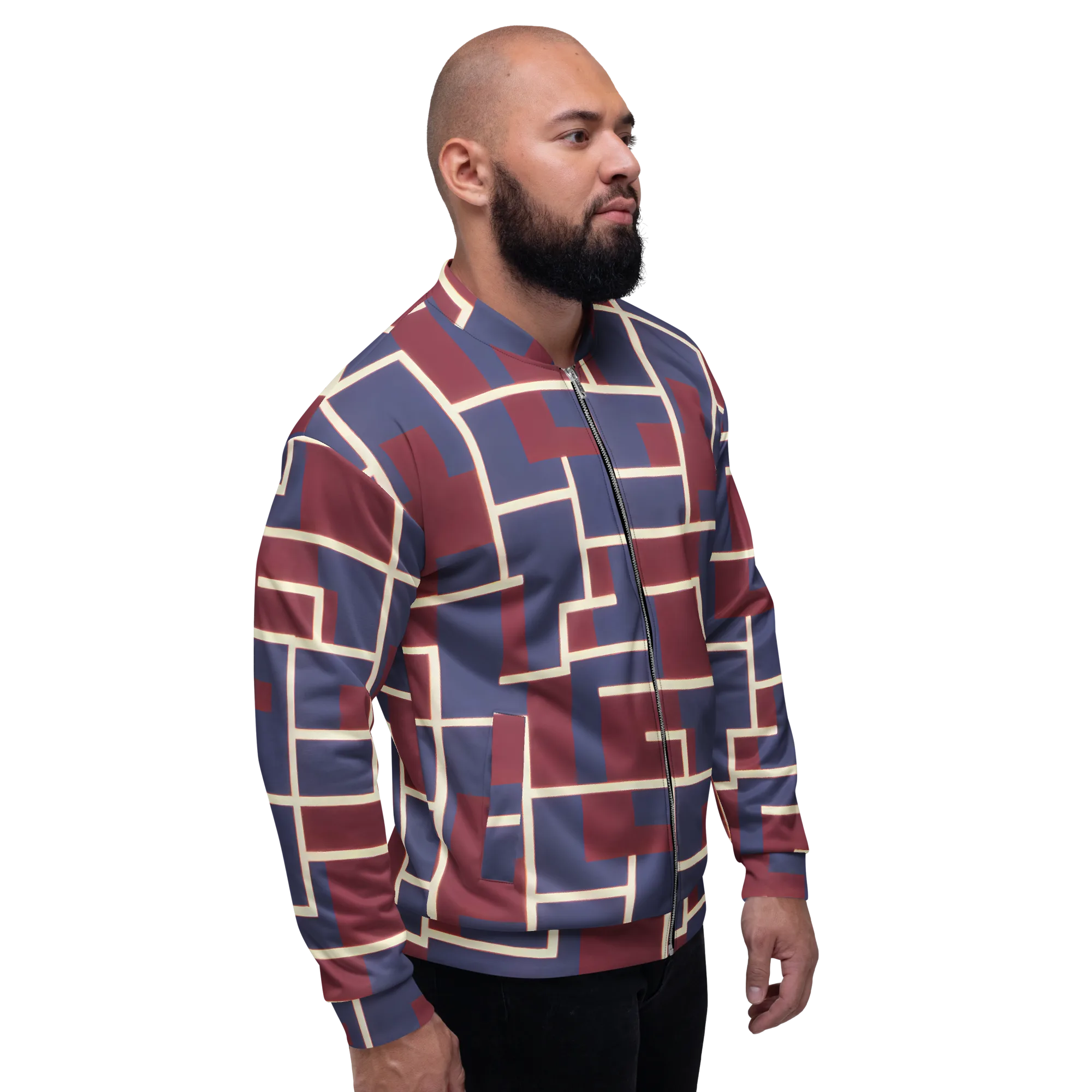 Luminous Maze on Bomber Jacket — Right