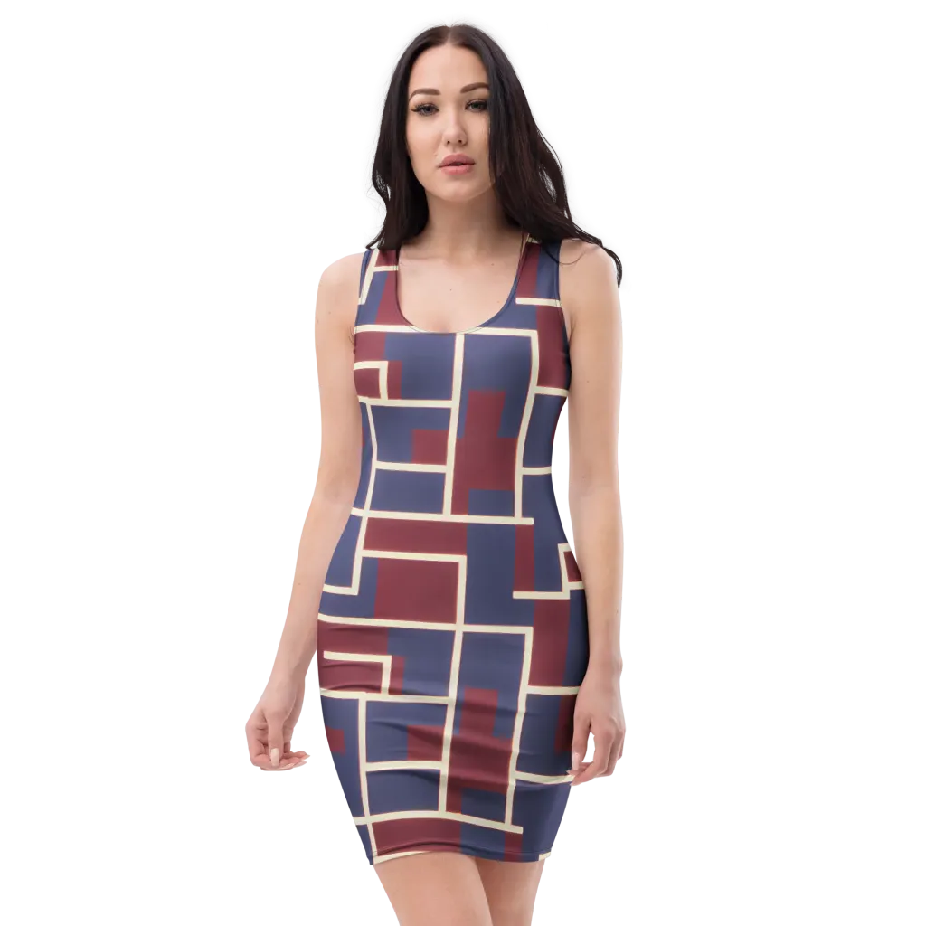 Luminous Maze on Bodycon Dress — Front