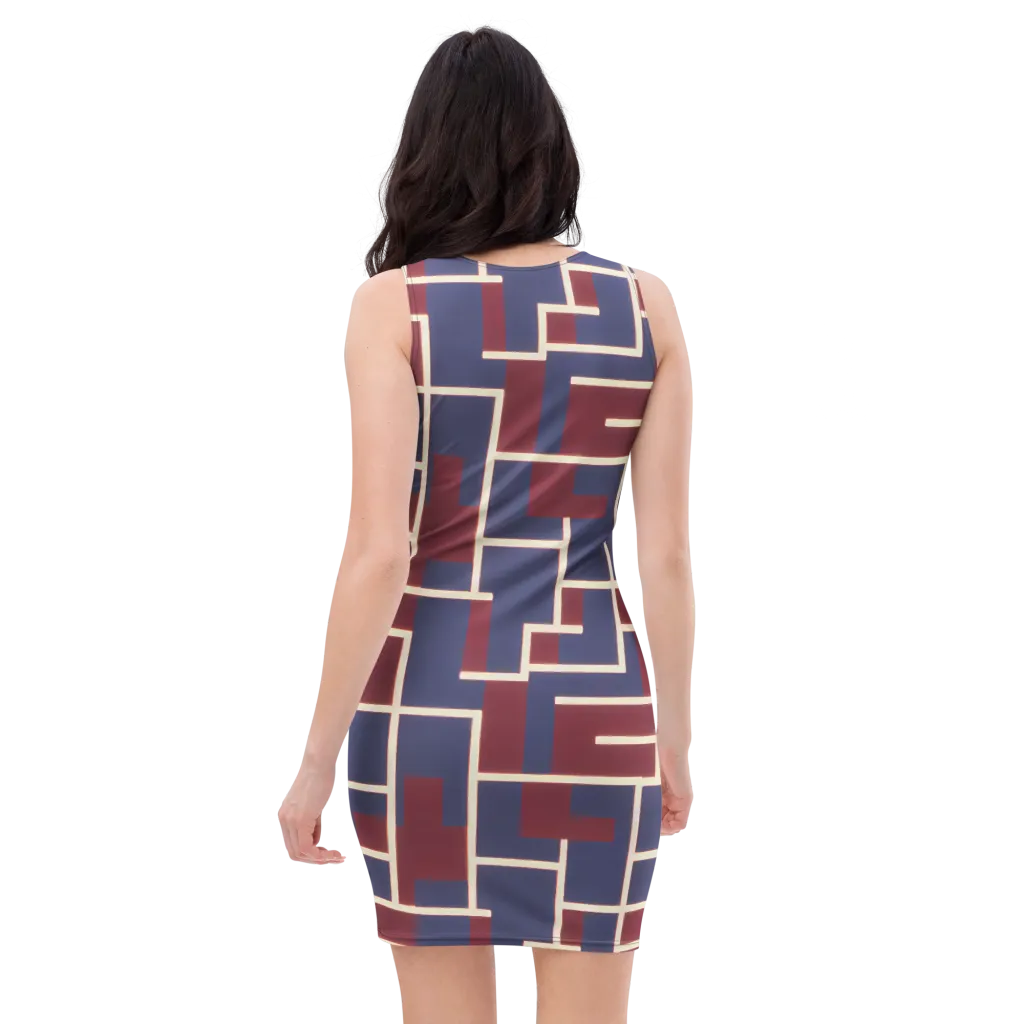 Luminous Maze on Bodycon Dress — Back