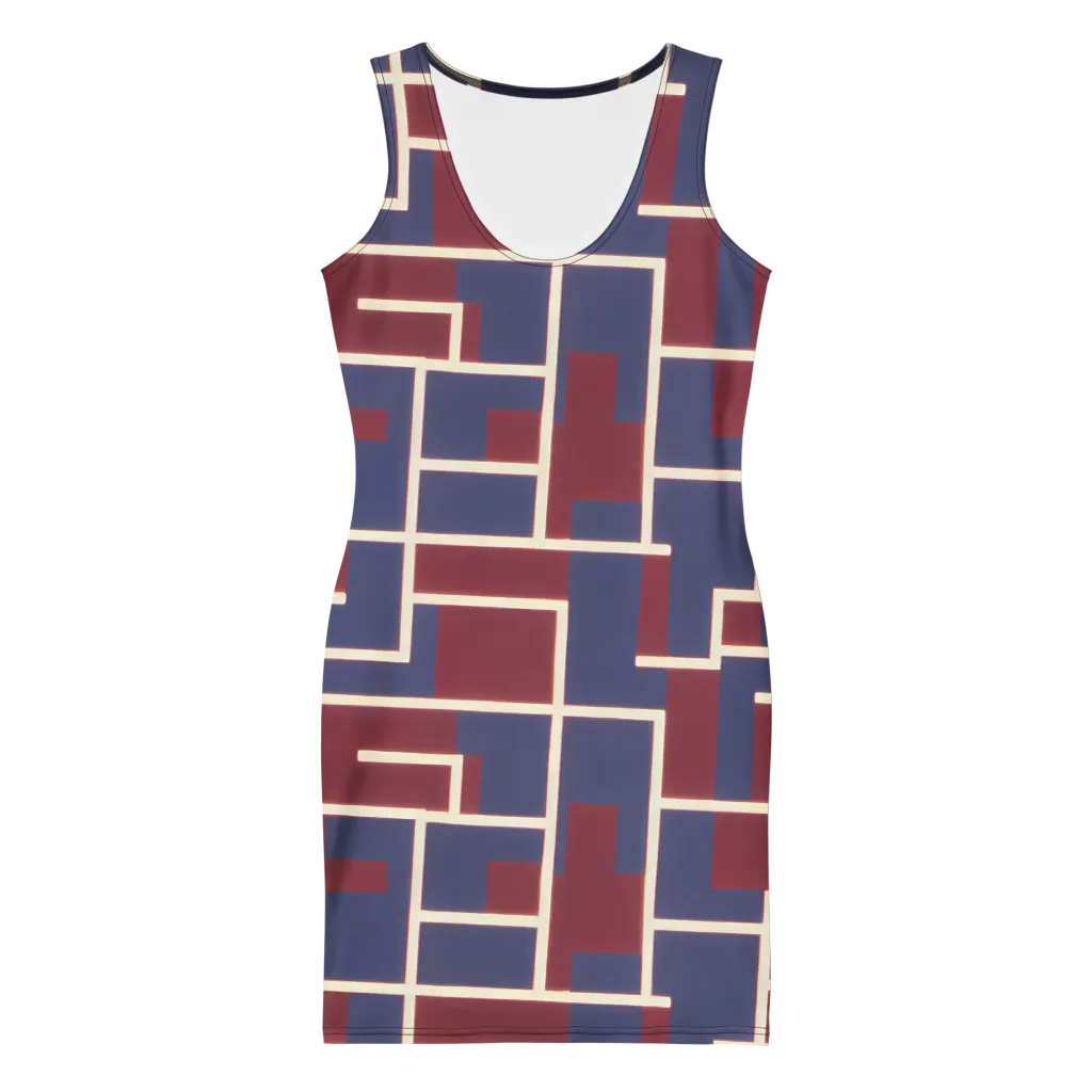 Luminous Maze on Bodycon Dress — Front