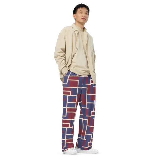 Luminous Maze on a Wide-Leg Pants