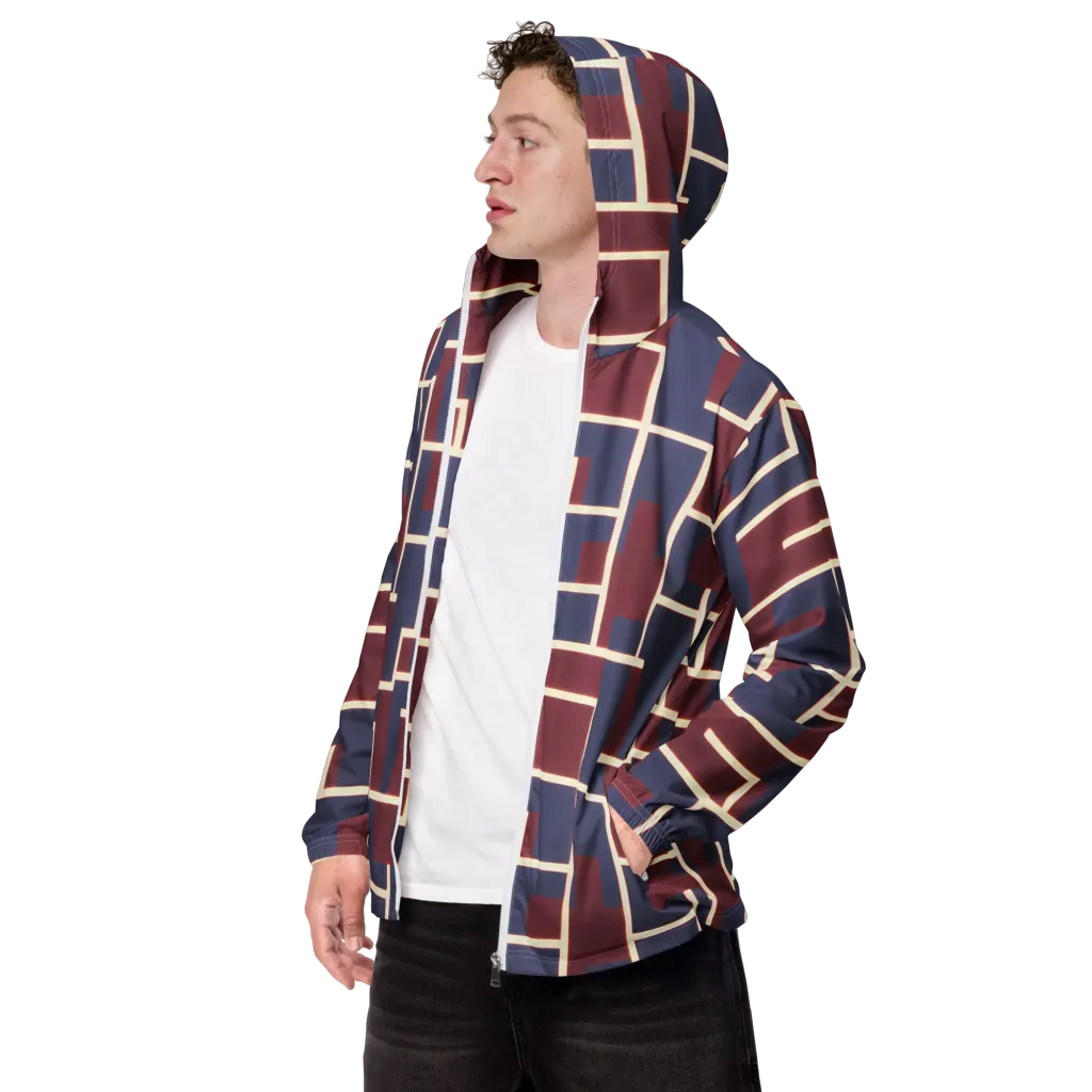 Luminous Maze on Men's Windbreaker — Left Front