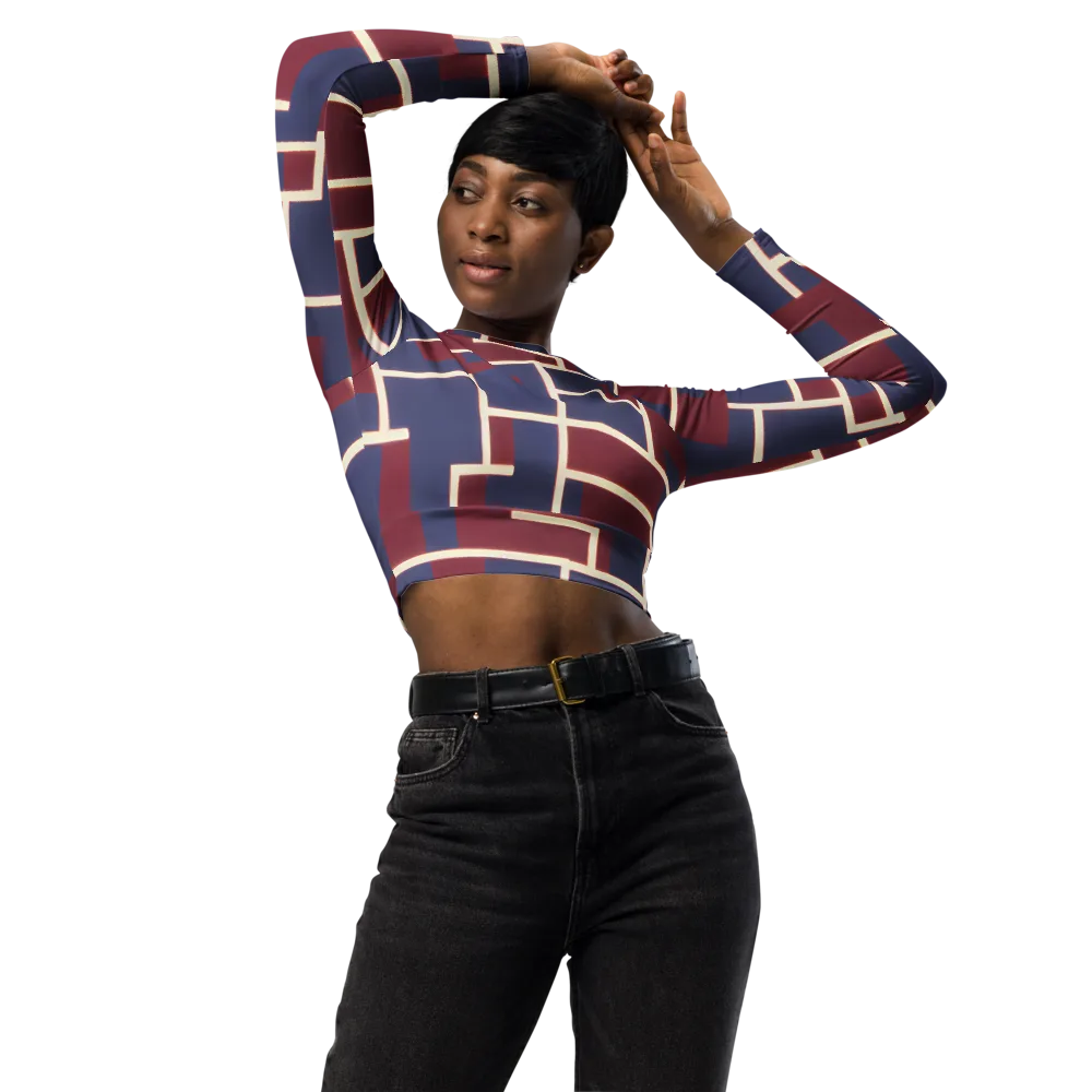 Luminous Maze on Long Sleeve Crop Top — Front
