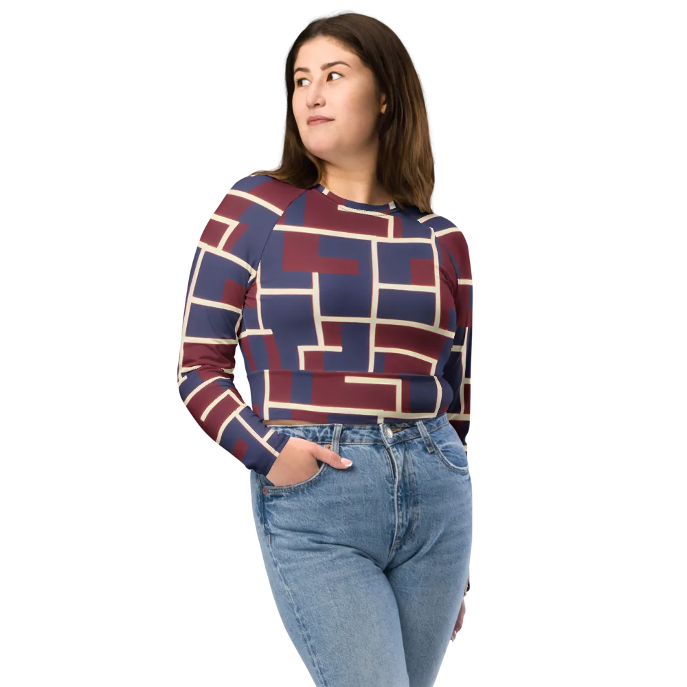 Luminous Maze on Long Sleeve Crop Top — Front