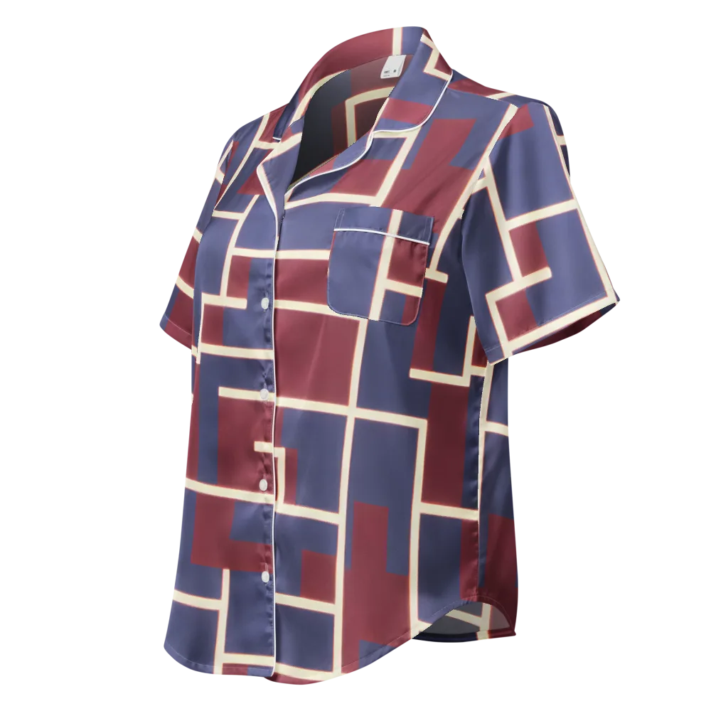 Luminous Maze on Women's Short Sleeve Pajama Top — Left Front
