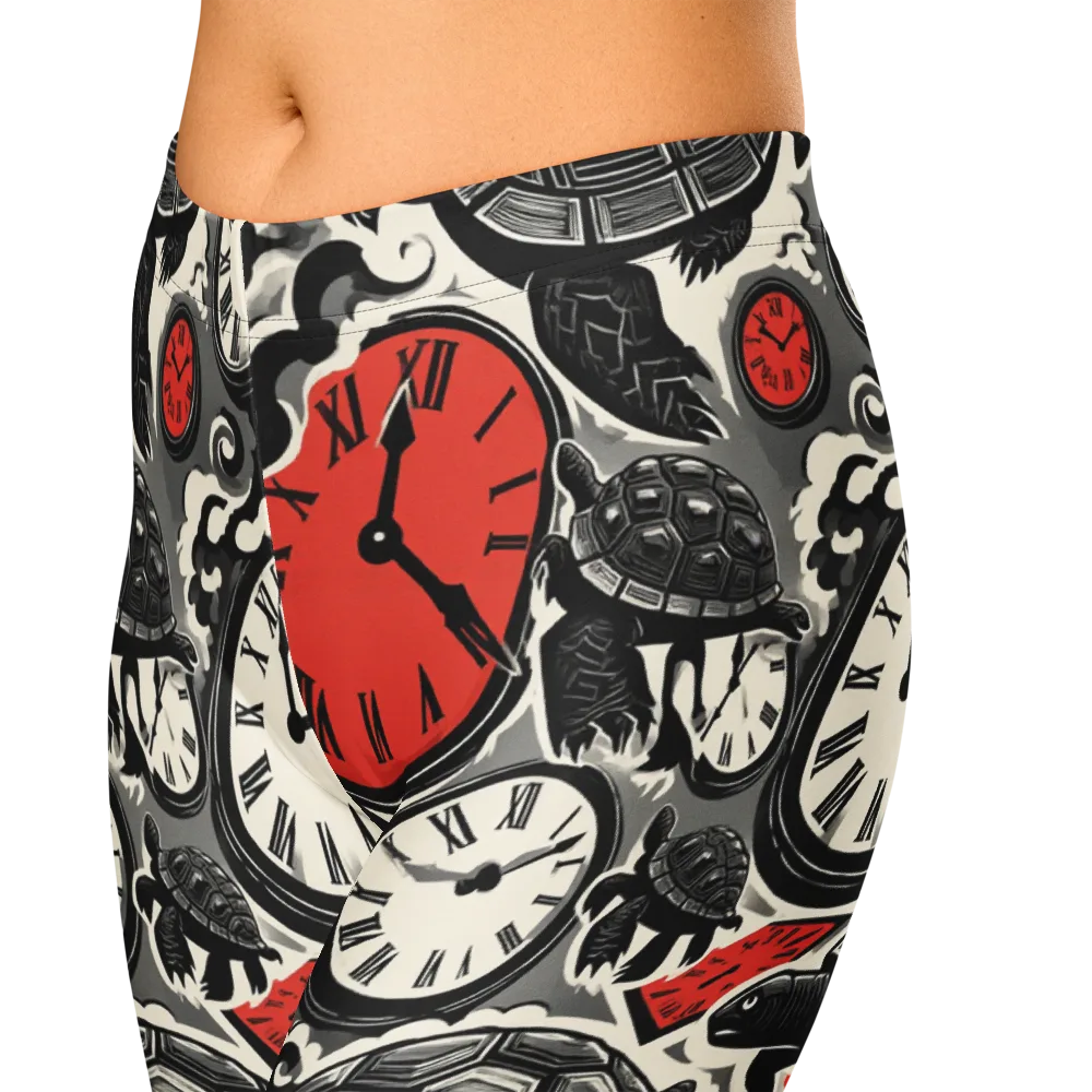 Red Hour Almanac on Capri Leggings — Zoomed-in
