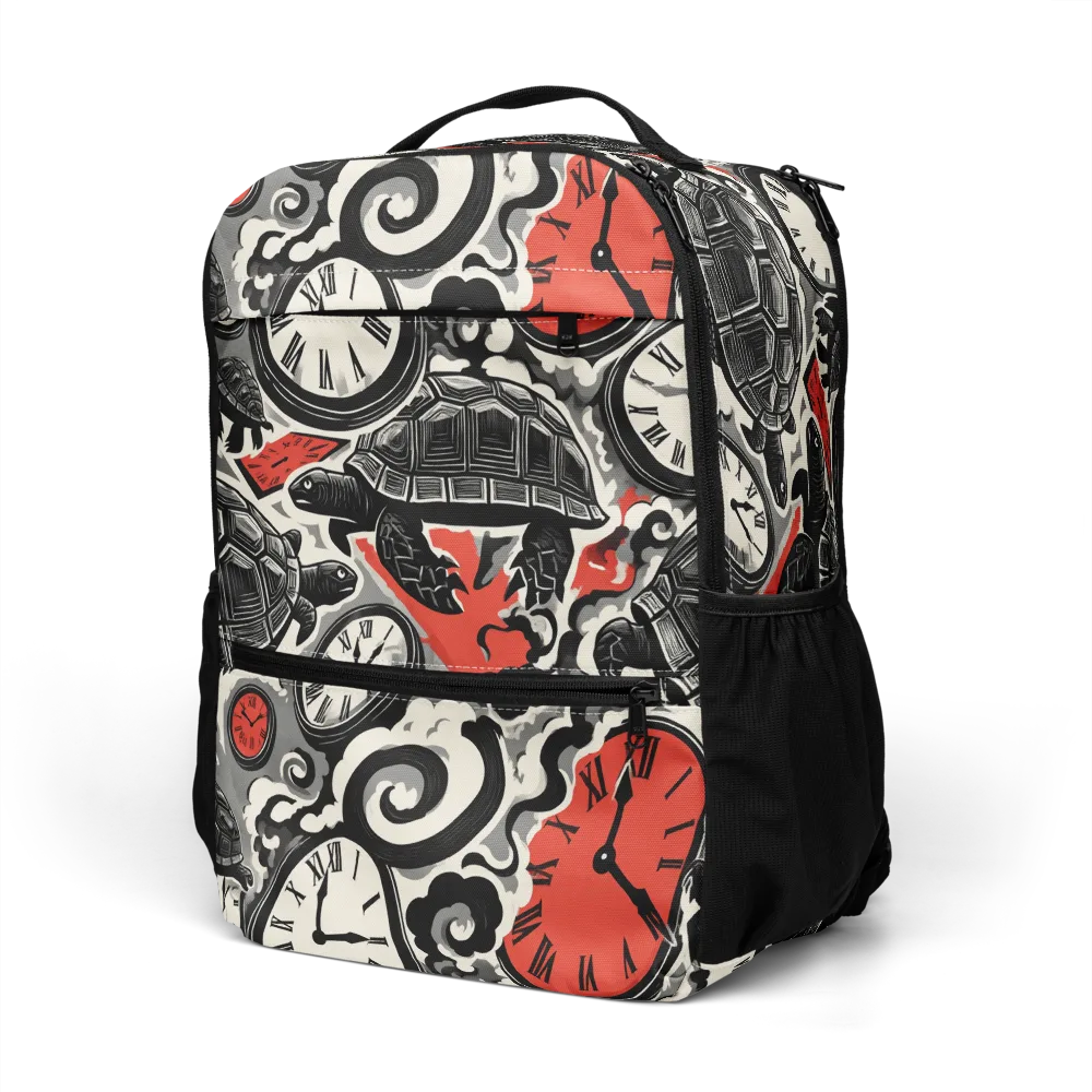 Red Hour Almanac on Utility Backpack — Left Front
