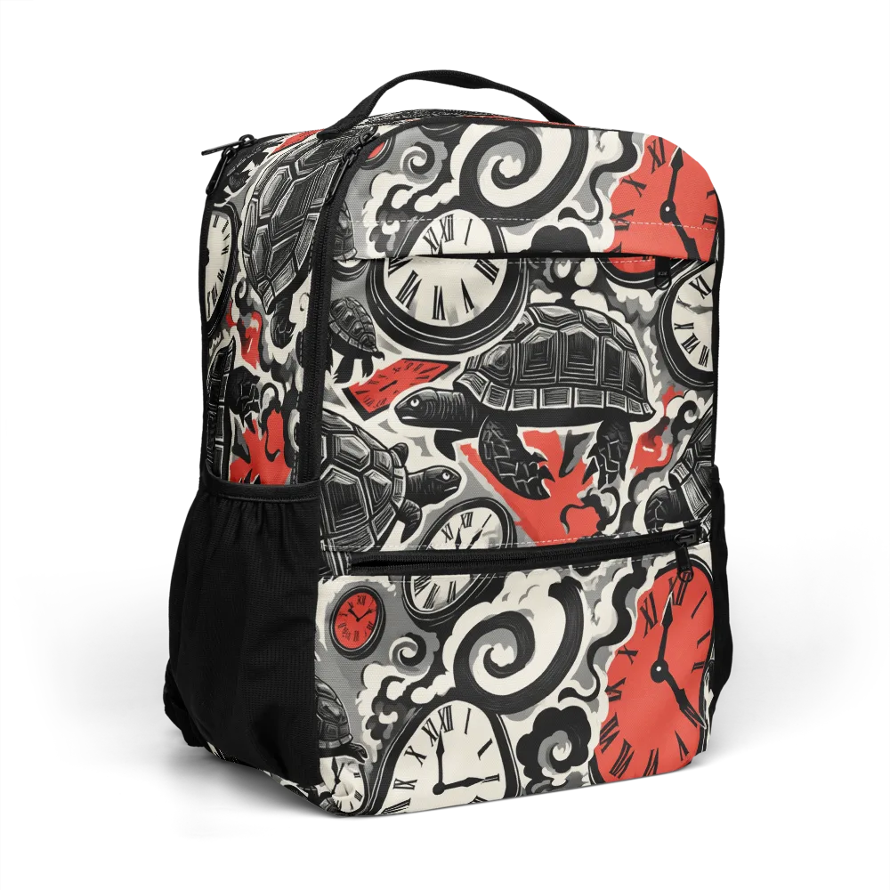 Red Hour Almanac on Utility Backpack — Right Front