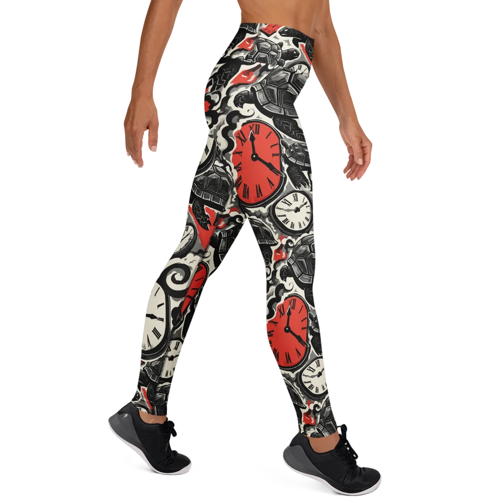 Red Hour Almanac on Yoga Leggings — Right