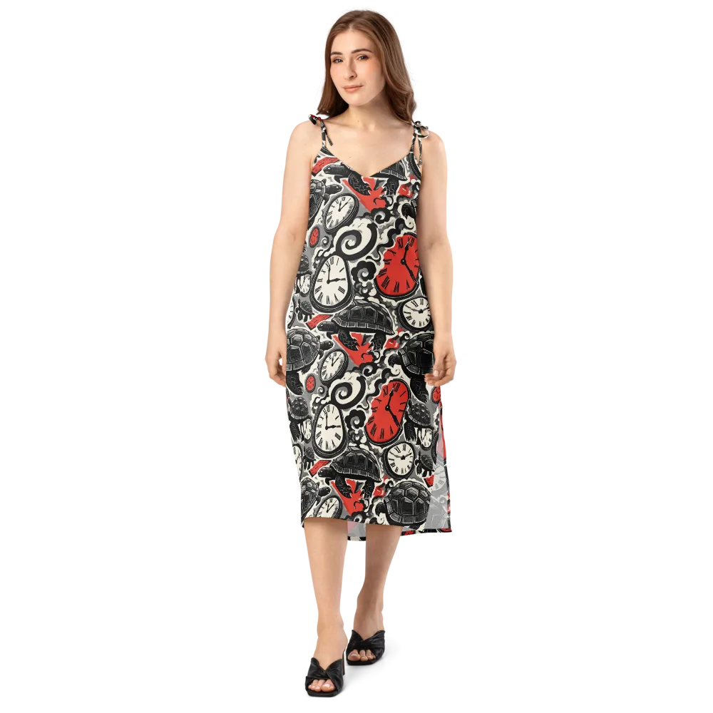 Red Hour Almanac on Slip Dress — Front