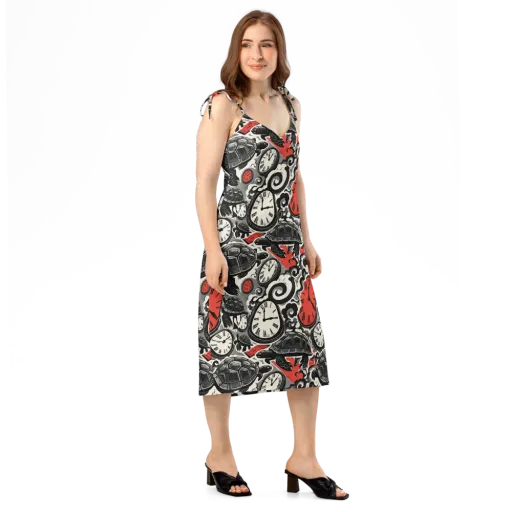 Red Hour Almanac on a Slip Dress