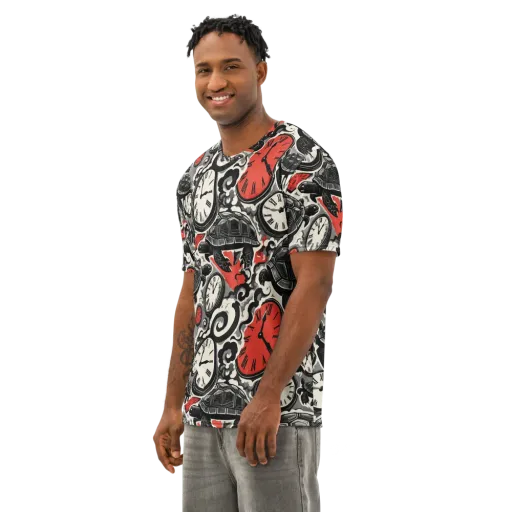 Red Hour Almanac on a Men's Cotton Crew Neck T-Shirt