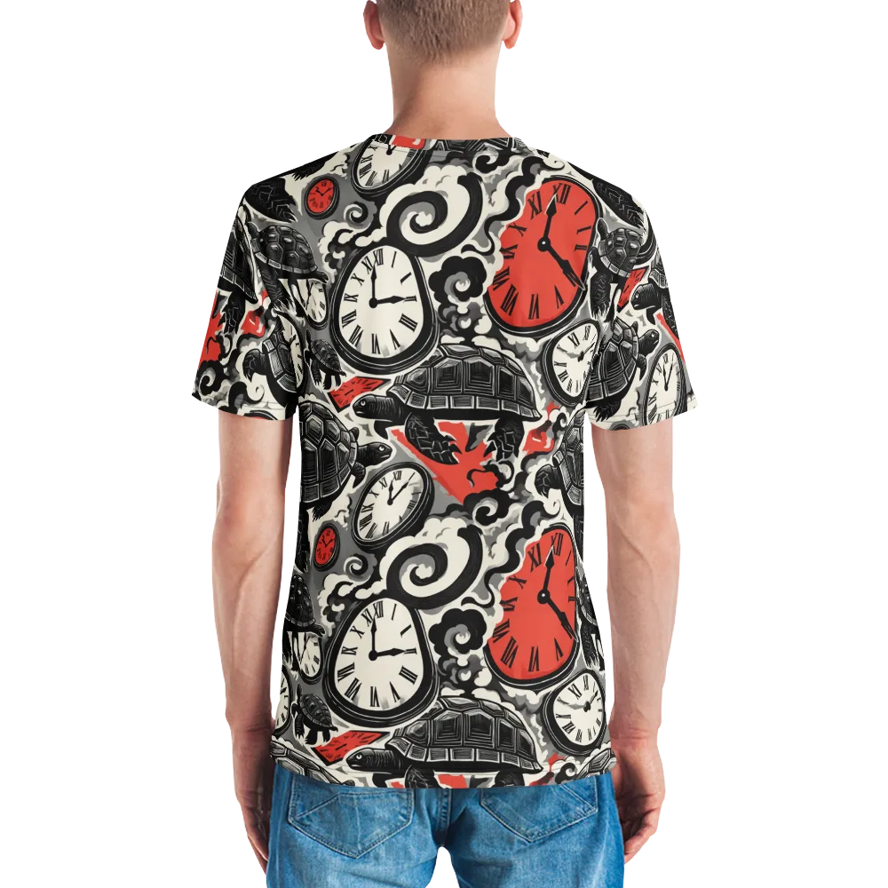 Red Hour Almanac on Men's Crew Neck T-Shirt — Back