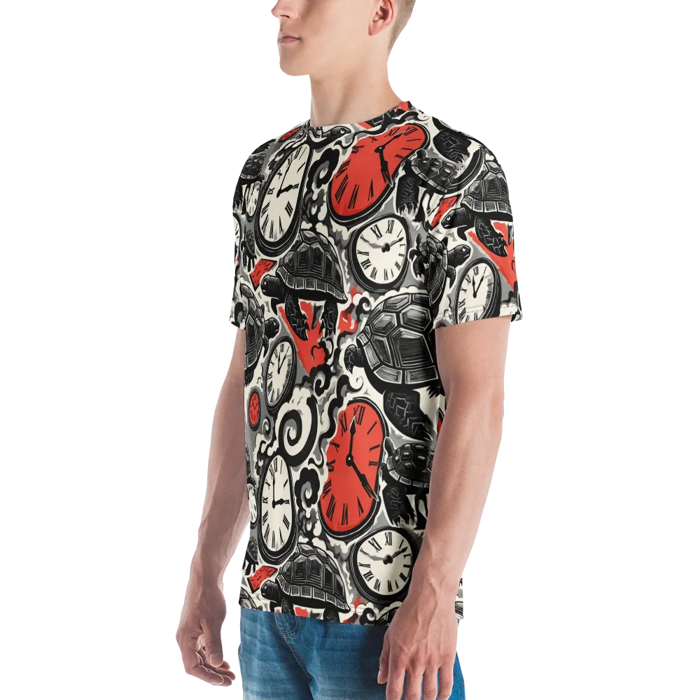 Red Hour Almanac on Men's Crew Neck T-Shirt — Left