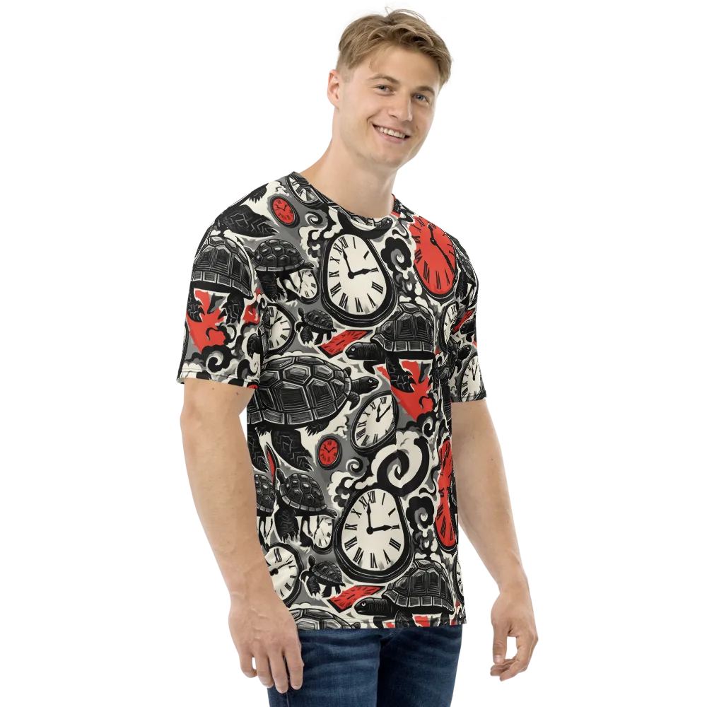 Red Hour Almanac on Men's Crew Neck T-Shirt — Right