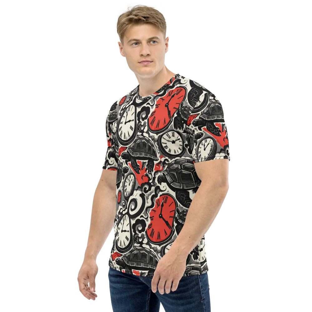Red Hour Almanac on Men's Crew Neck T-Shirt — Left