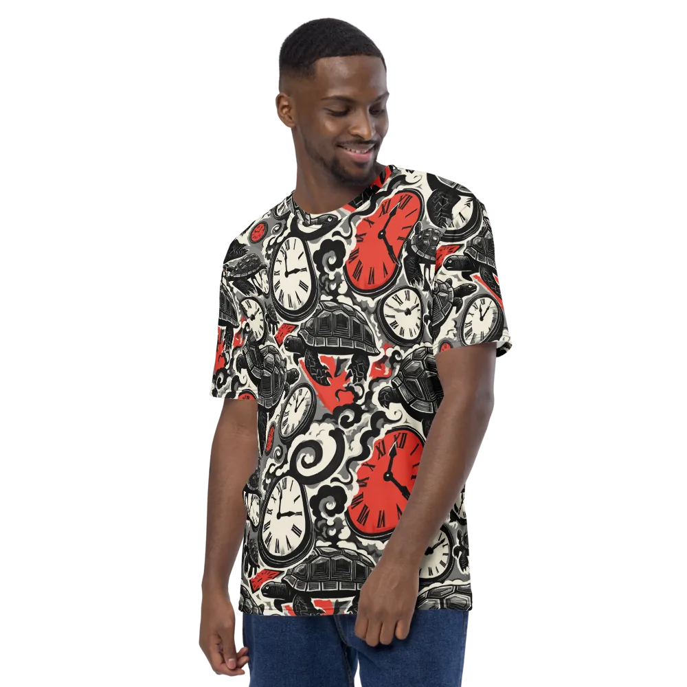 Red Hour Almanac on Men's Crew Neck T-Shirt — Left